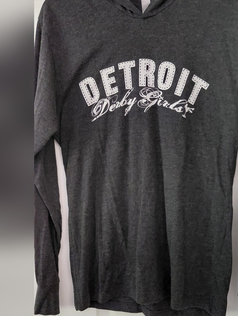 Next Level Apparel Charcoal Detroit Derby Girls Hoodie Shirt